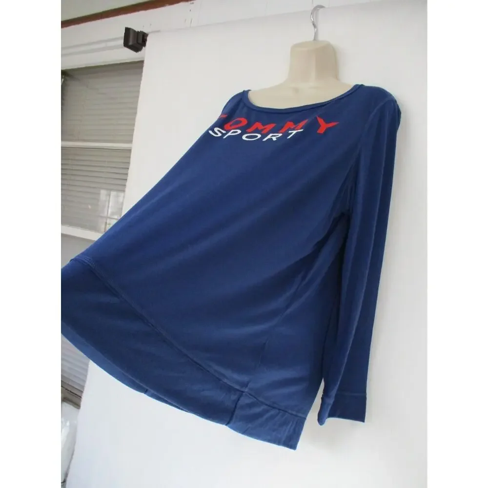 Tommy Hilfiger Sport T-Shirt Womens 2X Logo Spellout Top Long Sleeve Retro Y2K - Picture 6 of 13